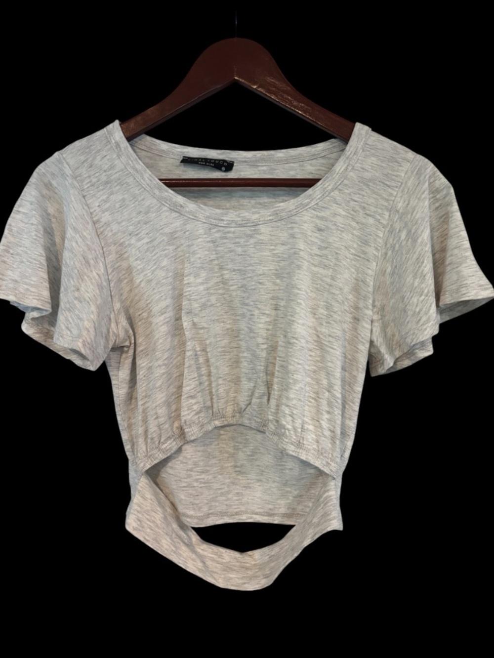 Final Touch Light Heather Gray Crewneck Tee NWOT